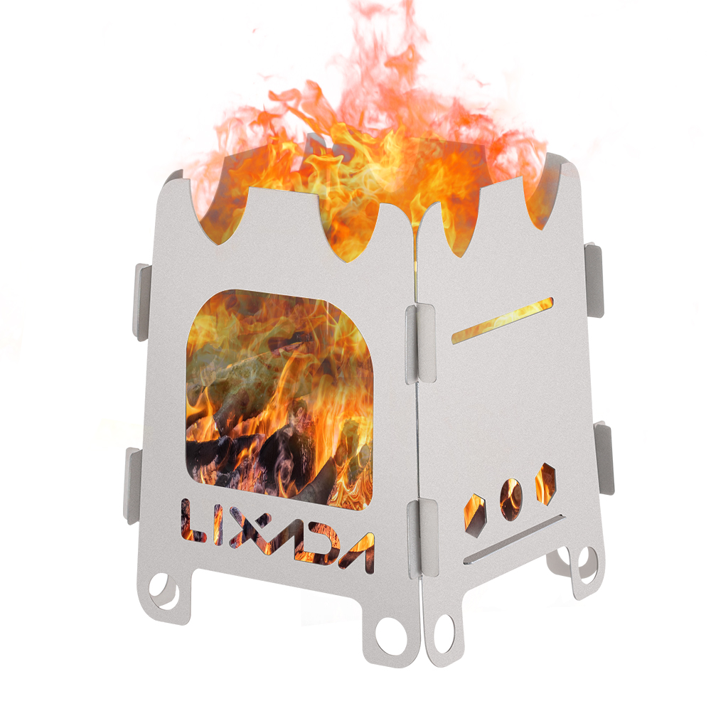 Camping Cooking Wood Stove - Lixada Titanium/Stainless steel Outdoor Camping Stove