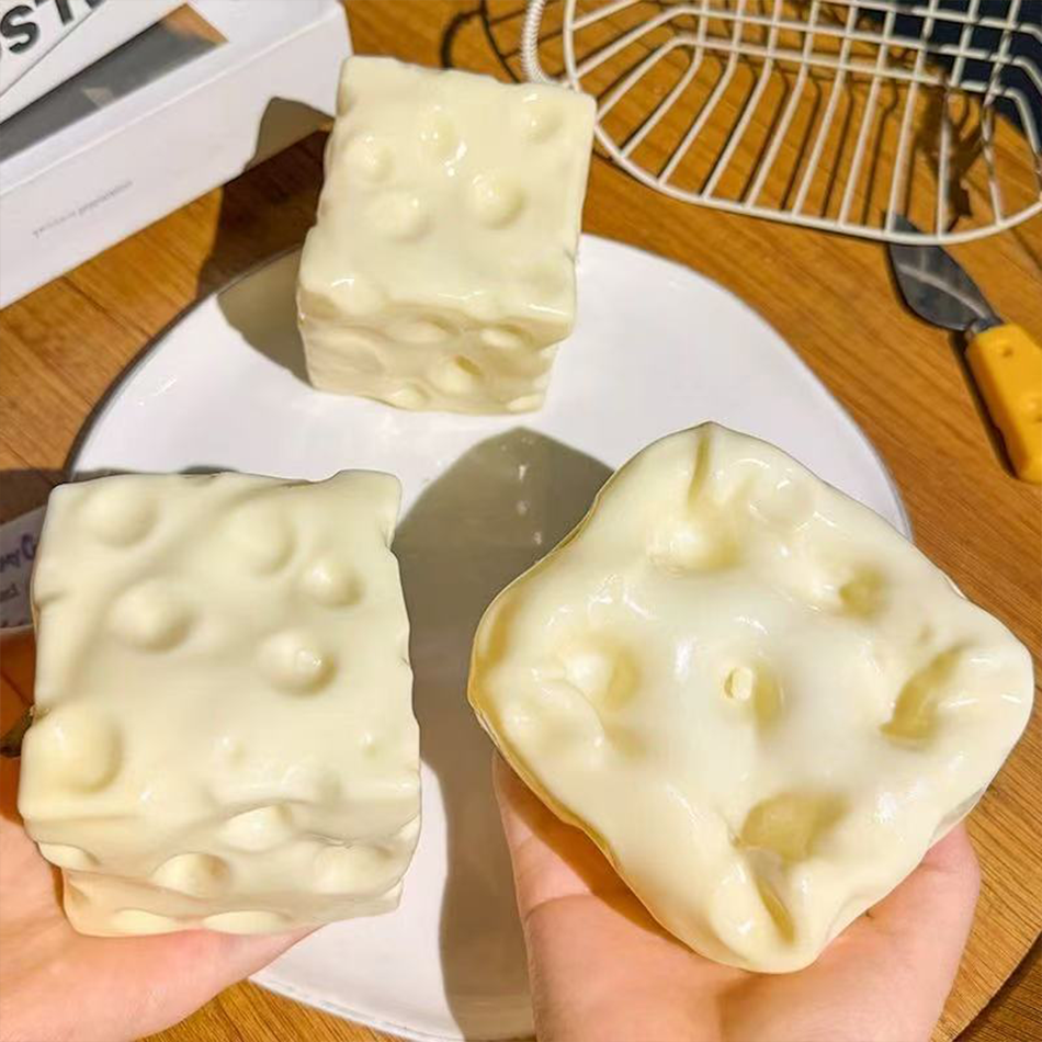 Fire Starter Cube - Cheese Cube Stress Ball Big Cheese
