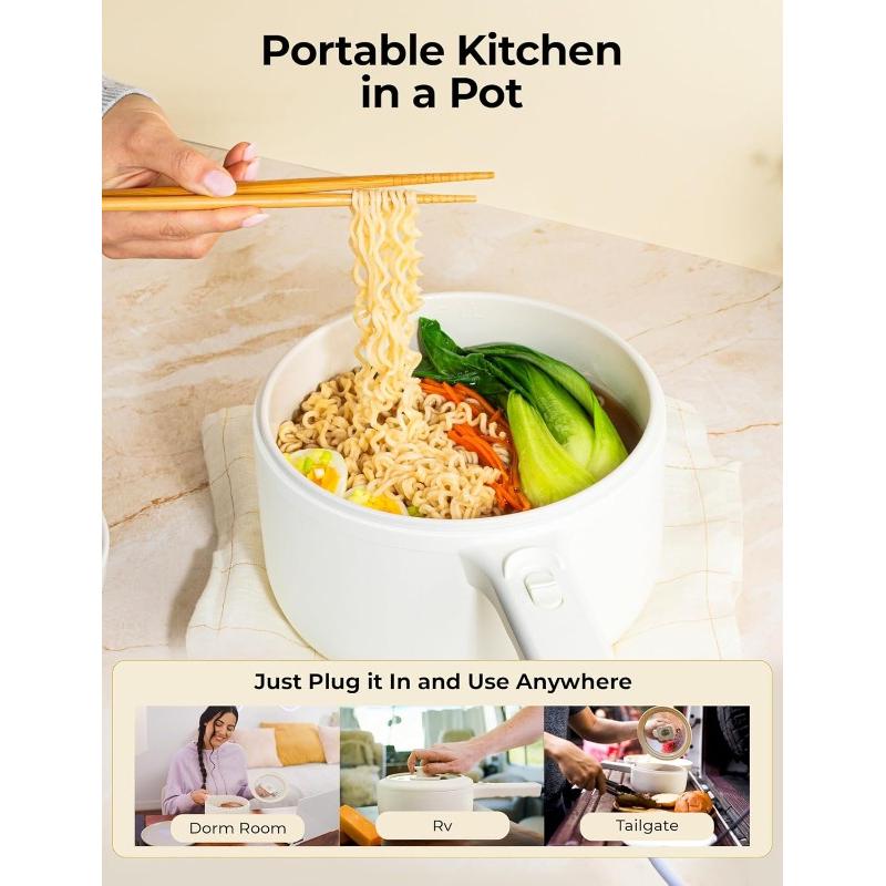 Skillet Cast Iron Camp - Electric Hot Pot with Lid and