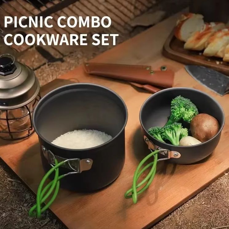 Camping Outdoor Cooking Set - Outdoor Hiking Picnic Cookware Kit Hard