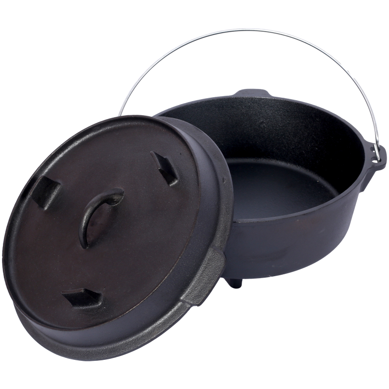 Skillet Cast Iron Camp - Pre-Seasoned Cast Iron Dutch Oven with