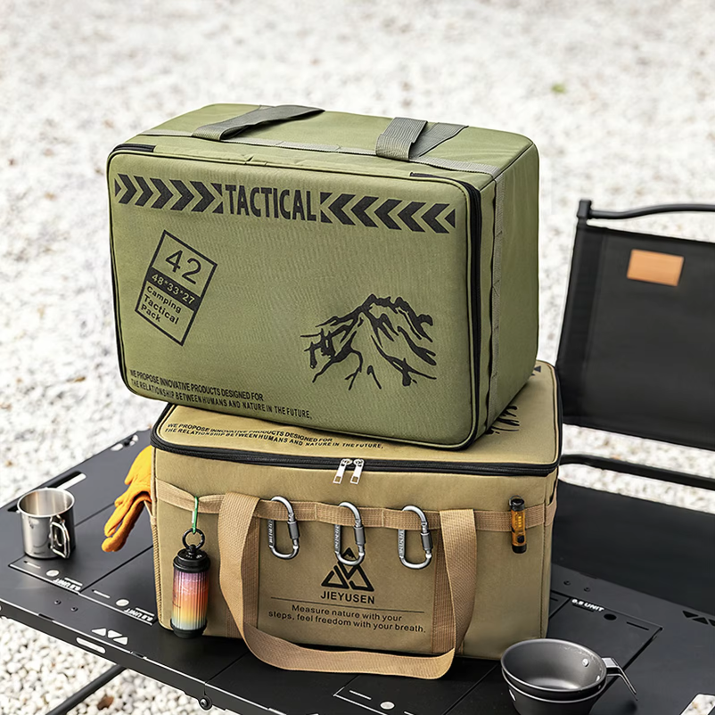 Camping Outdoor Cooking Set - 30/42L Camping Kitchen Organizer Waterproof Oxford