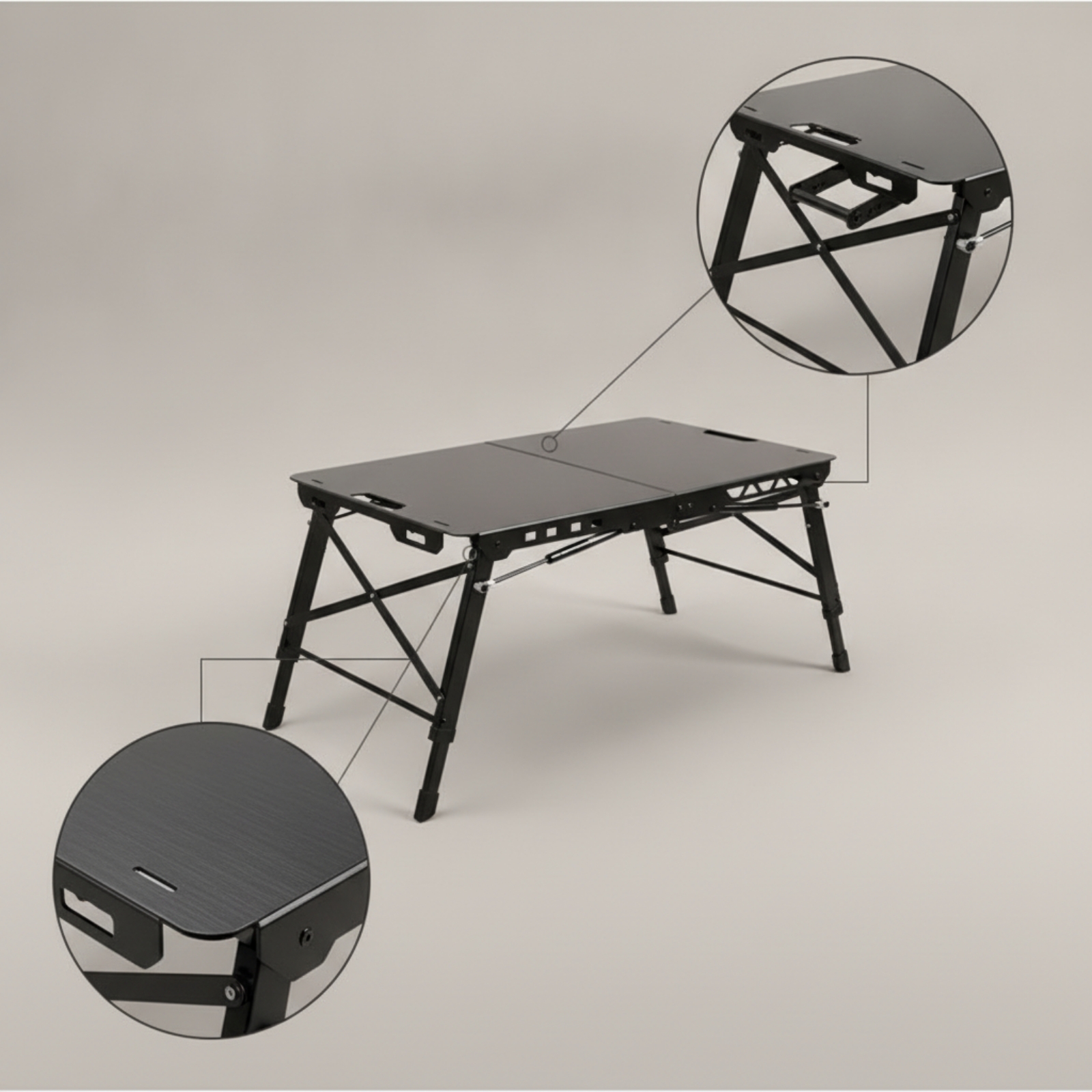 Camping Cooking Table - Folding Table with Hydraulic Support Foldable