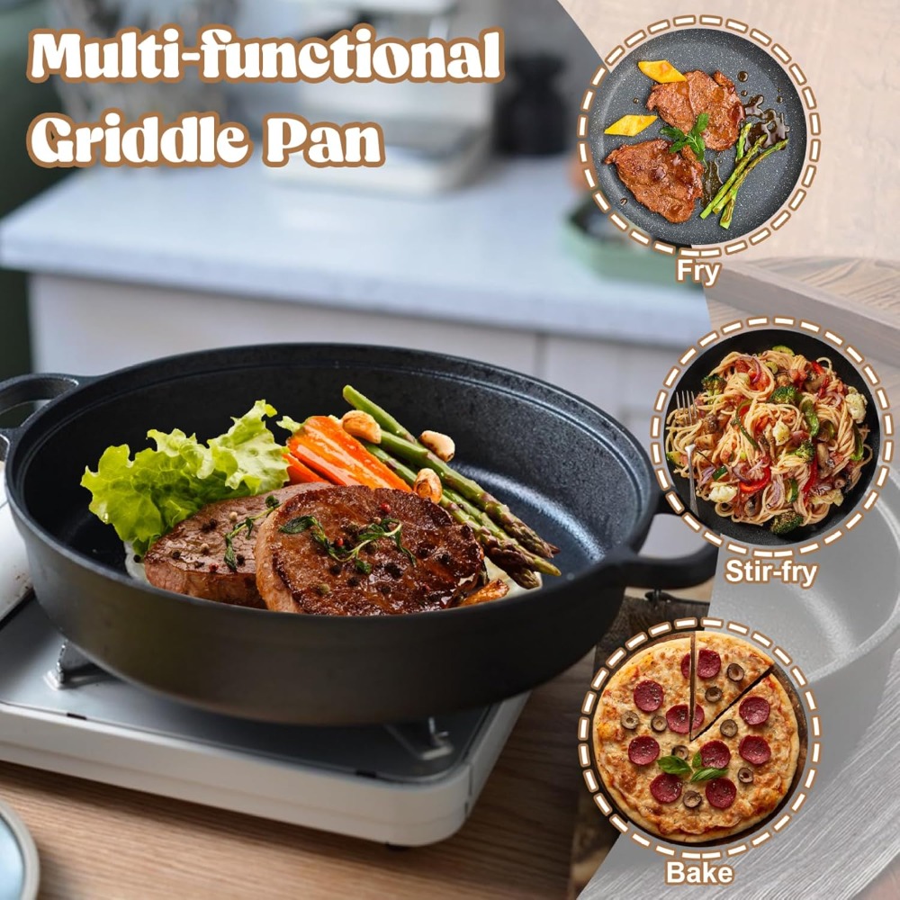 1PCS Cast Iron Skillet with Ha - Skillet Cast Iron Camp บทวิจารณ์และราคา