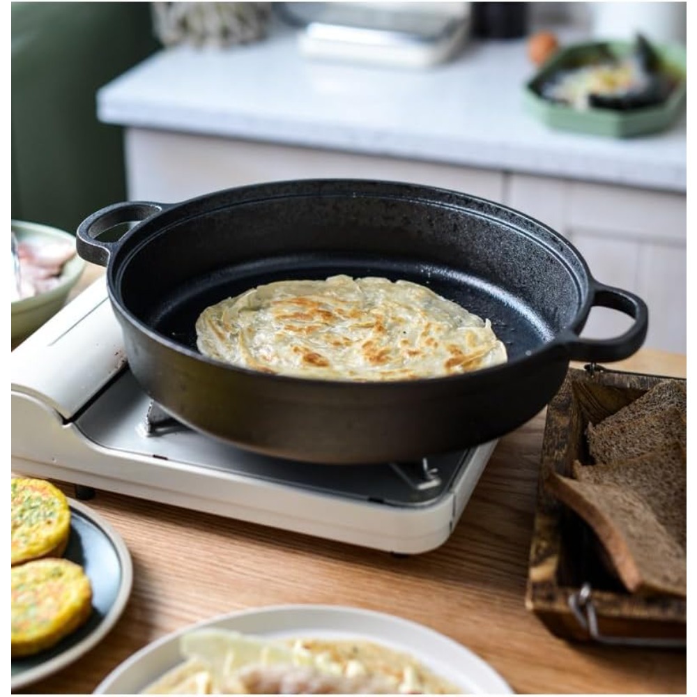 1PCS Cast Iron Skillet with Ha - Skillet Cast Iron Camp บทวิจารณ์และราคา
