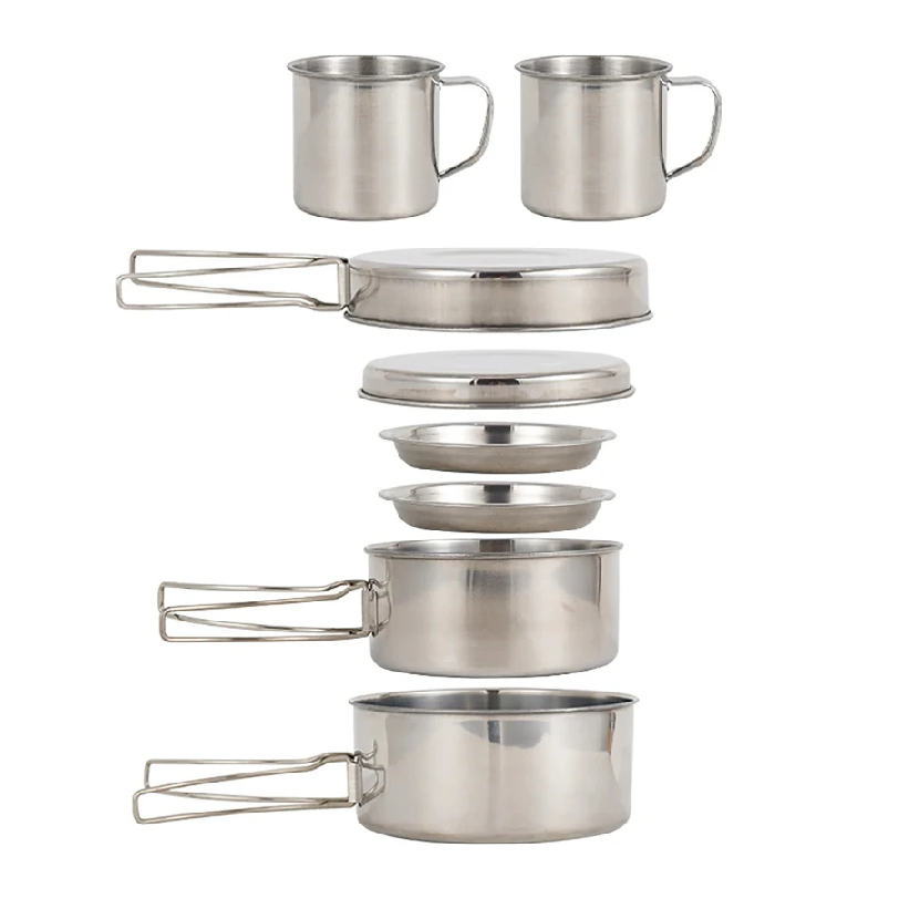 8pcs/Set Camping Cookware Mess - Camping Cooking Unit บทวิจารณ์และราคา