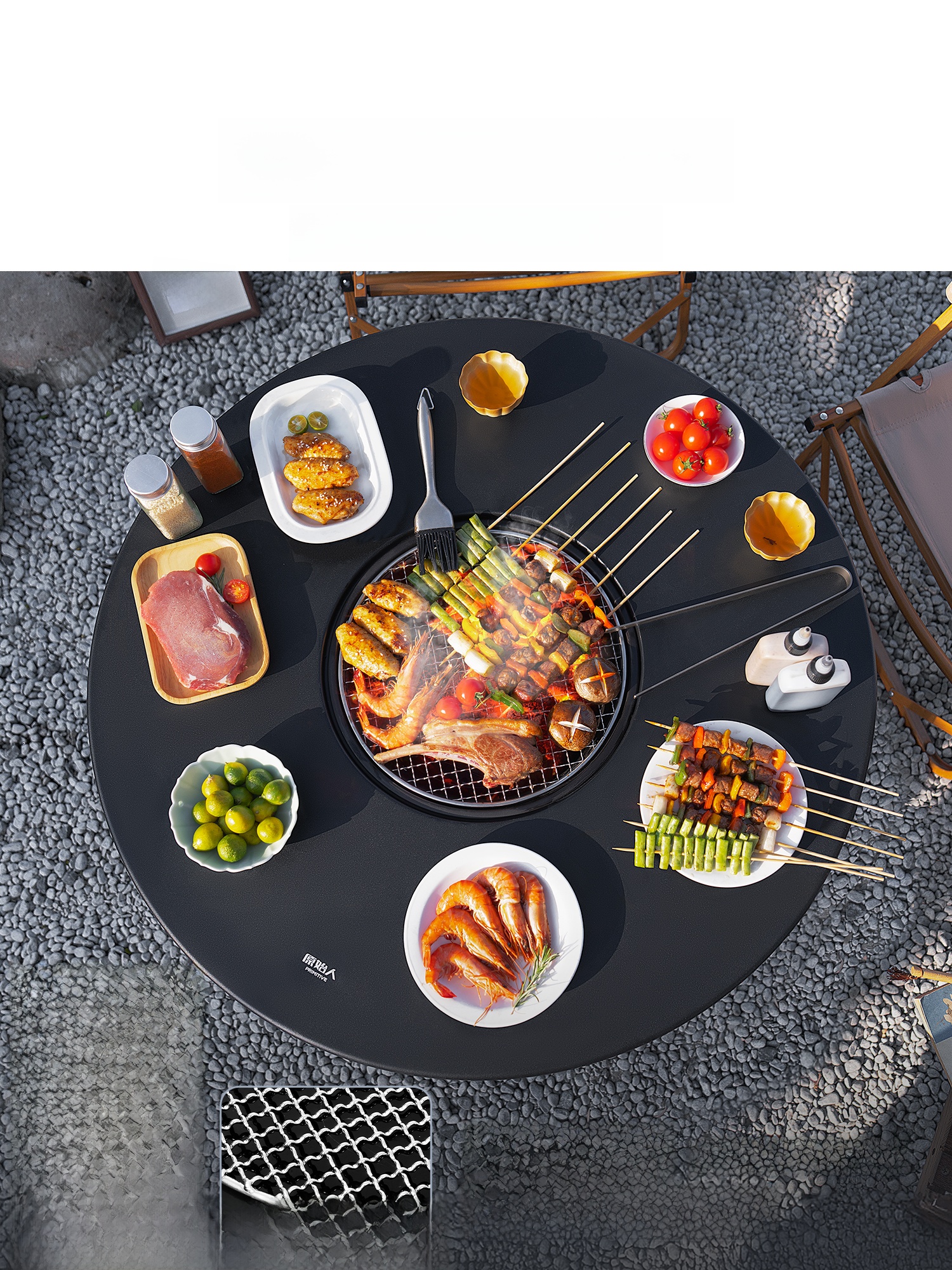 Complete Carbon BBQ Grill Set  - Camping Cooking Table บทวิจารณ์และราคา