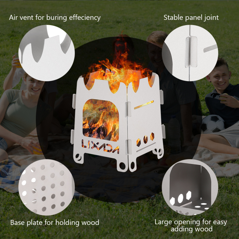 Lixada Titanium/Stainless stee - Camping Cooking Wood Stove บทวิจารณ์และราคา