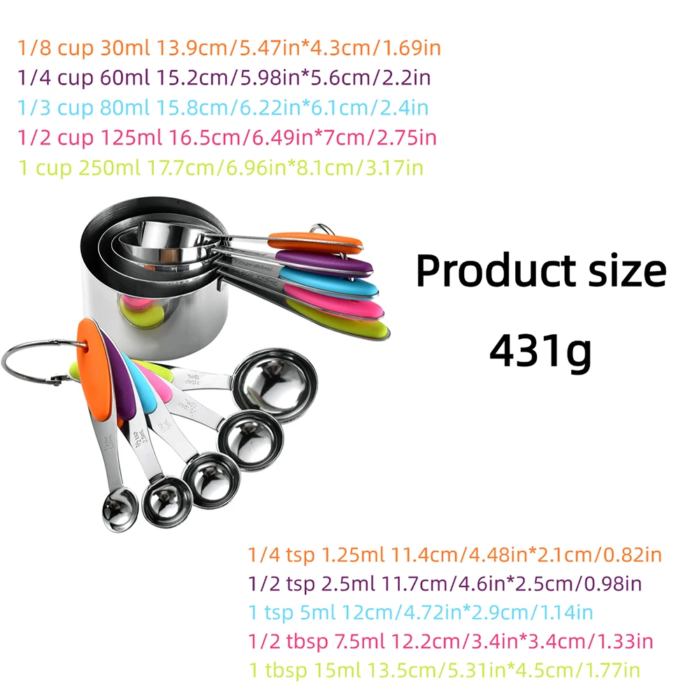 5/10Pcs Stainless Steel Measur - Camping Cooking Tool Set บทวิจารณ์และราคา