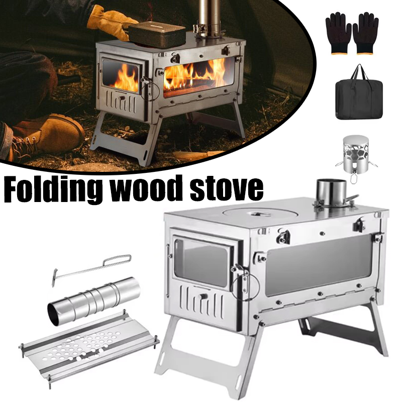 430 Stainless Steel Portable T - Camping Cooking Wood Stove บทวิจารณ์และราคา