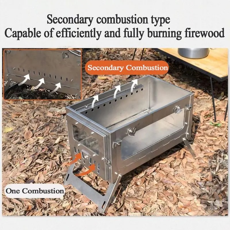 430 Stainless Steel Portable T - Camping Cooking Wood Stove บทวิจารณ์และราคา
