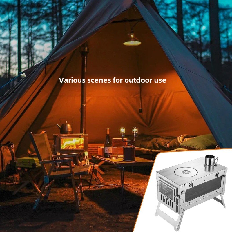 430 Stainless Steel Portable T - Camping Cooking Wood Stove บทวิจารณ์และราคา