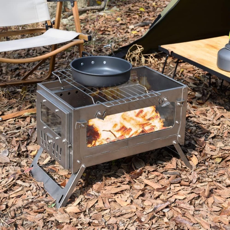 430 Stainless Steel Portable T - Camping Cooking Wood Stove บทวิจารณ์และราคา