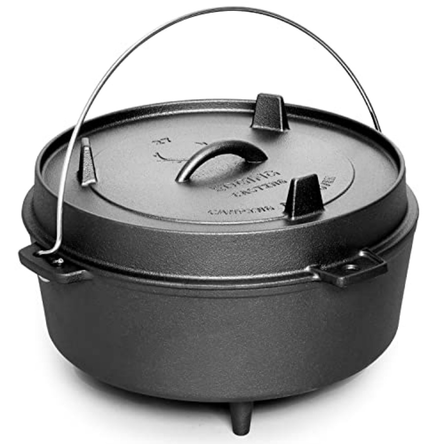 Pre-Seasoned Cast Iron Dutch O - Skillet Cast Iron Camp บทวิจารณ์และราคา