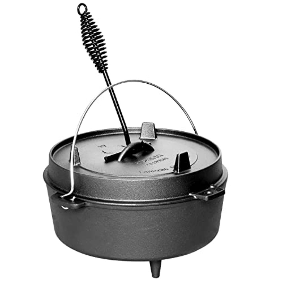 Pre-Seasoned Cast Iron Dutch O - Skillet Cast Iron Camp บทวิจารณ์และราคา