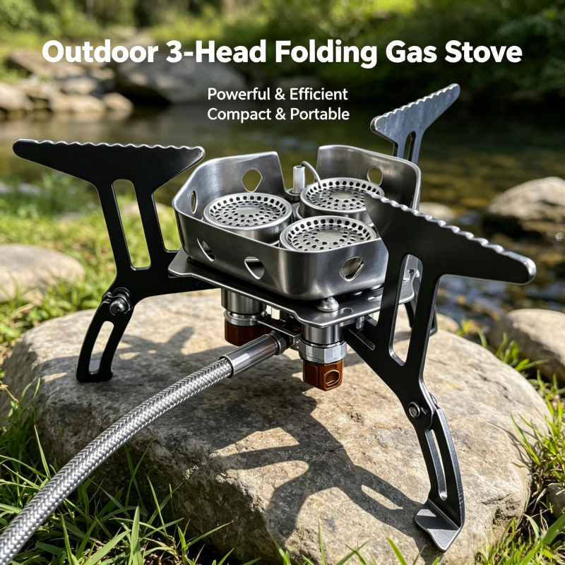 Three-head gas stove portable  - Camping Cooking Unit บทวิจารณ์และราคา