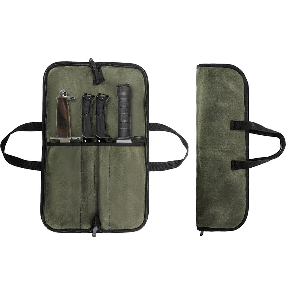Waxed Canvas Knife Roll Bag Mu - Camping Cooking Multi Tool บทวิจารณ์และราคา