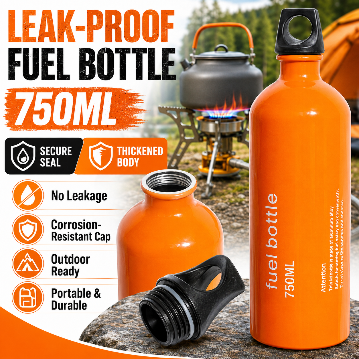 750ml Aluminum Fuel Bottle Cam - Camping Cooking Wood Stove บทวิจารณ์และราคา
