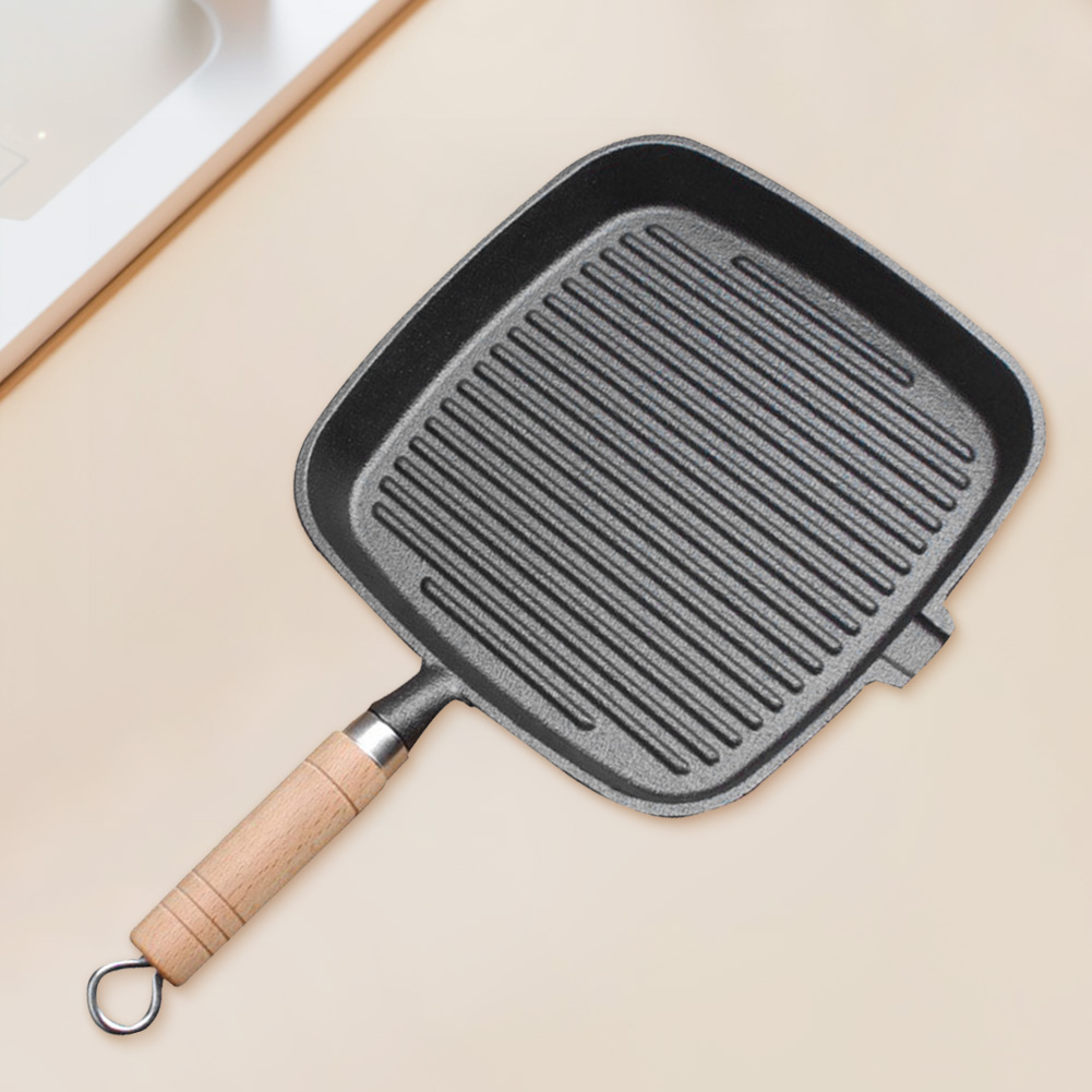 Iron Skillet Steak Pan with Wo - Skillet Cast Iron Camp บทวิจารณ์และราคา