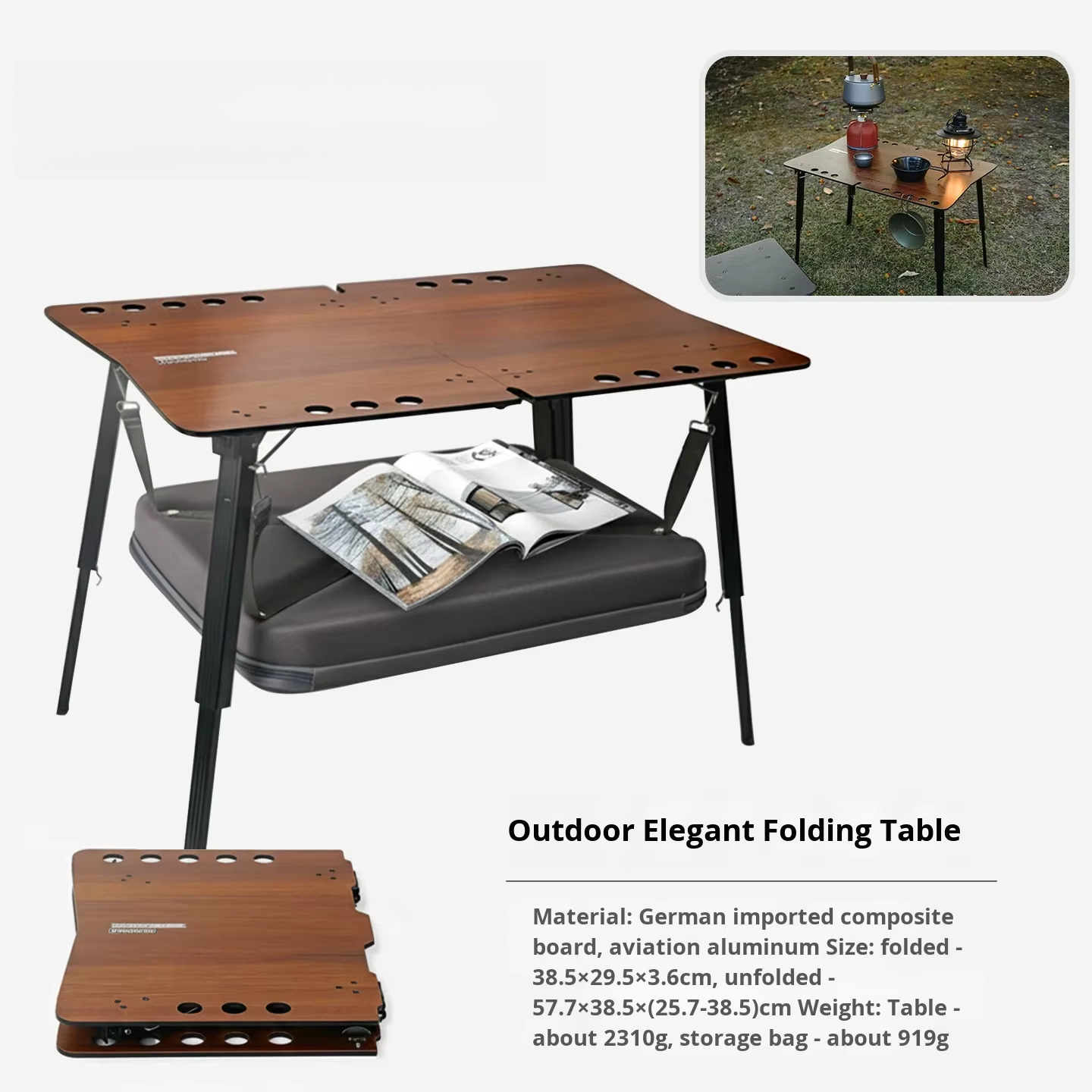 Outdoor Aluminum Folding Table - Camping Cooking Table บทวิจารณ์และราคา