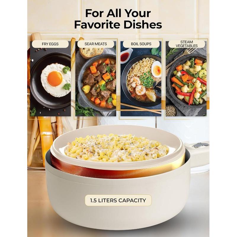 Electric Hot Pot with Lid and  - Skillet Cast Iron Camp บทวิจารณ์และราคา