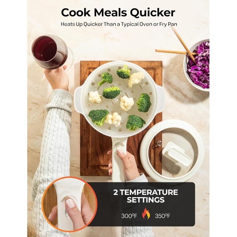 Electric Hot Pot with Lid and  - Skillet Cast Iron Camp บทวิจารณ์และราคา