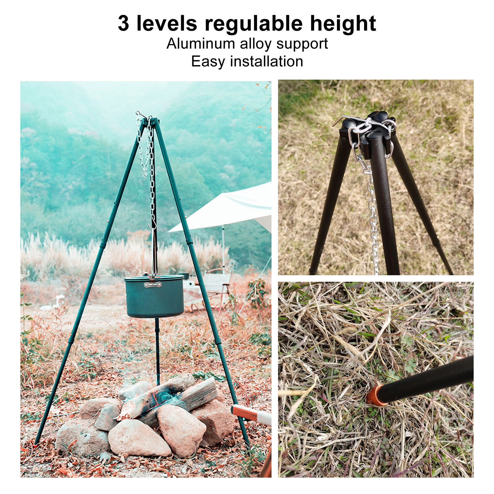 Camping Tripod Regulable Heigh - Camping Outdoor Cooking Set บทวิจารณ์และราคา