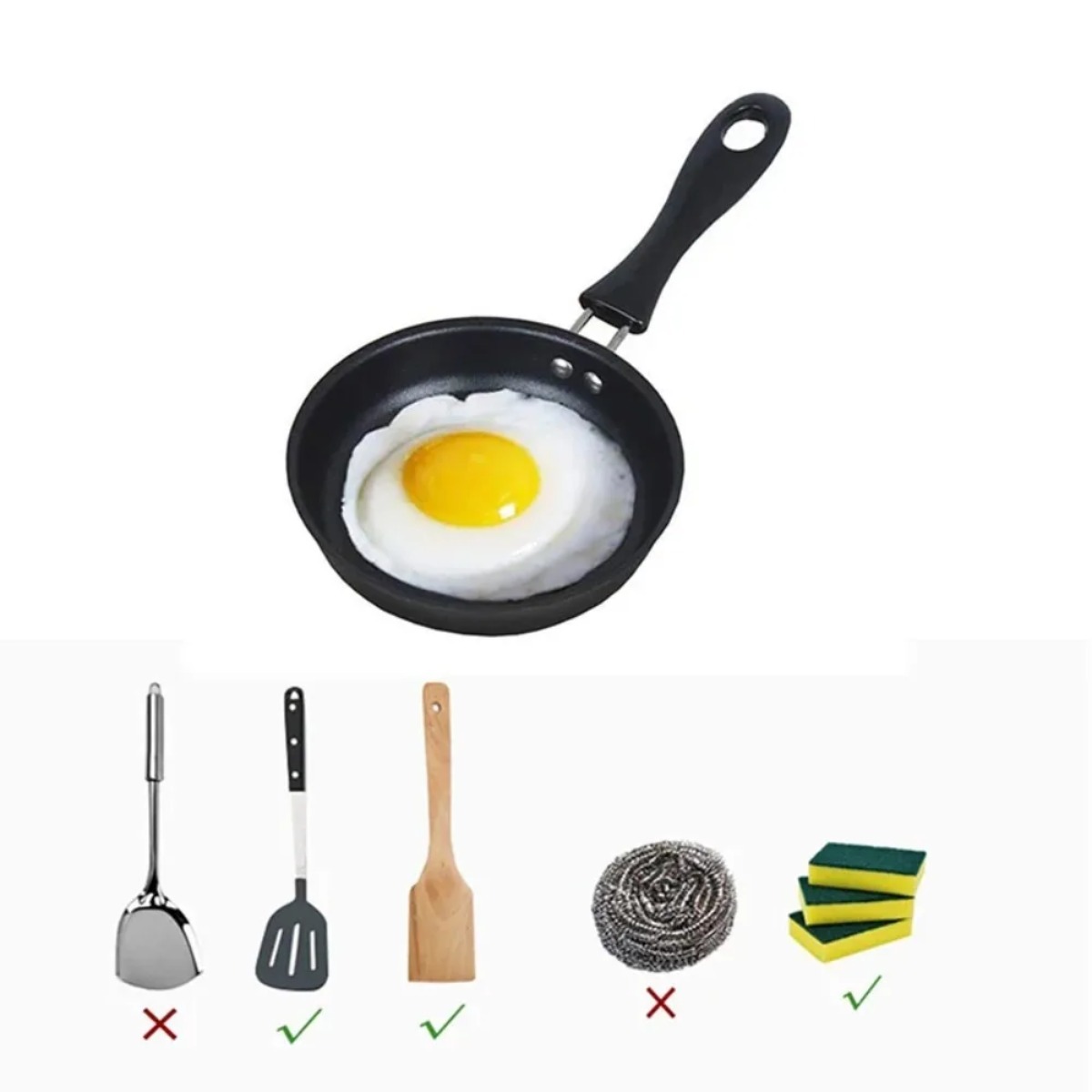 Mini Frying Pan with Handle Po - Skillet Cast Iron Camp บทวิจารณ์และราคา