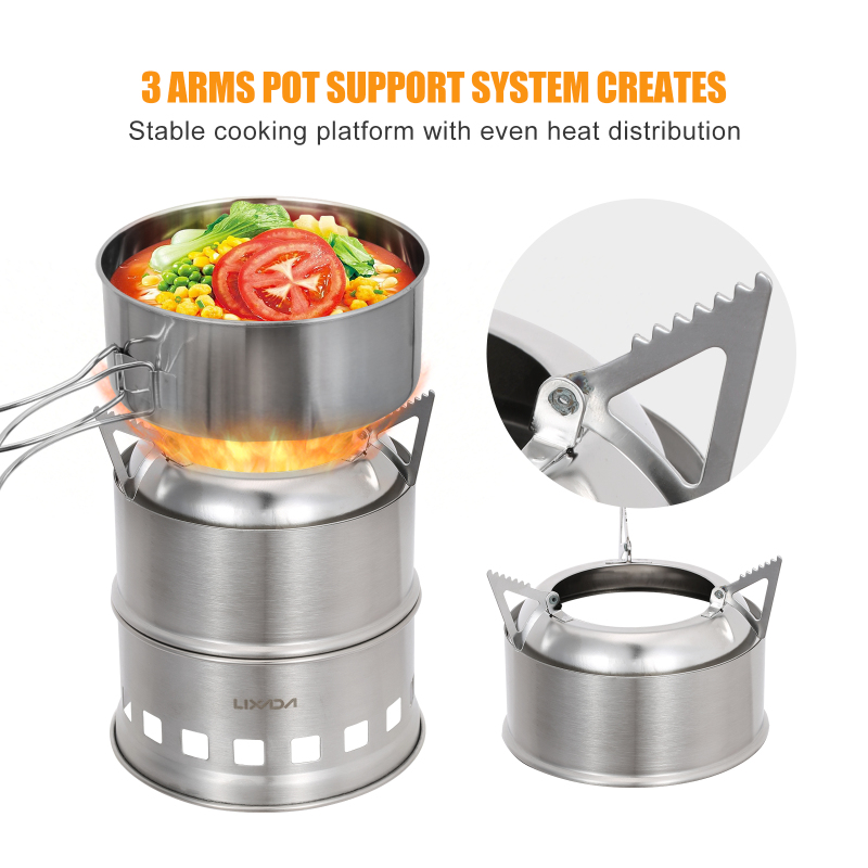 Lixada Stainless Steel Wood St - Camping Cooking Wood Stove บทวิจารณ์และราคา