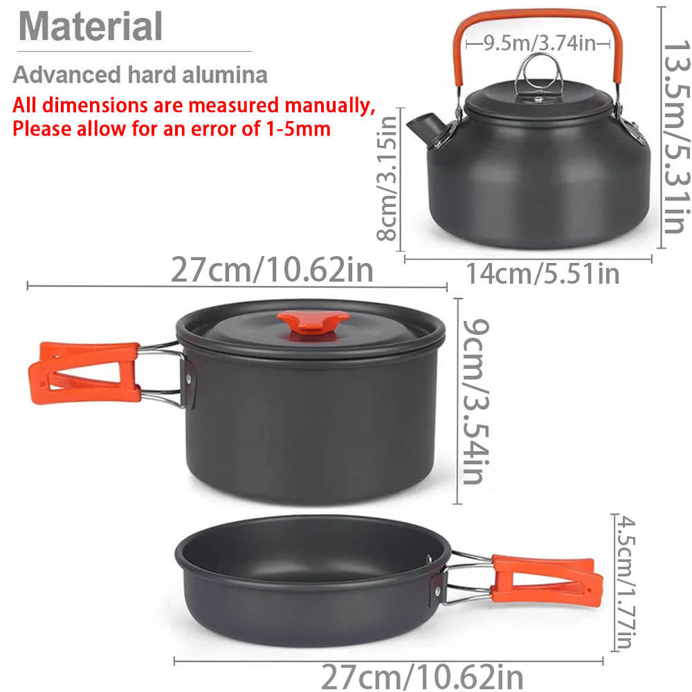 1pcs/1set Camping Cookware Kit - Camping Cooking Unit บทวิจารณ์และราคา