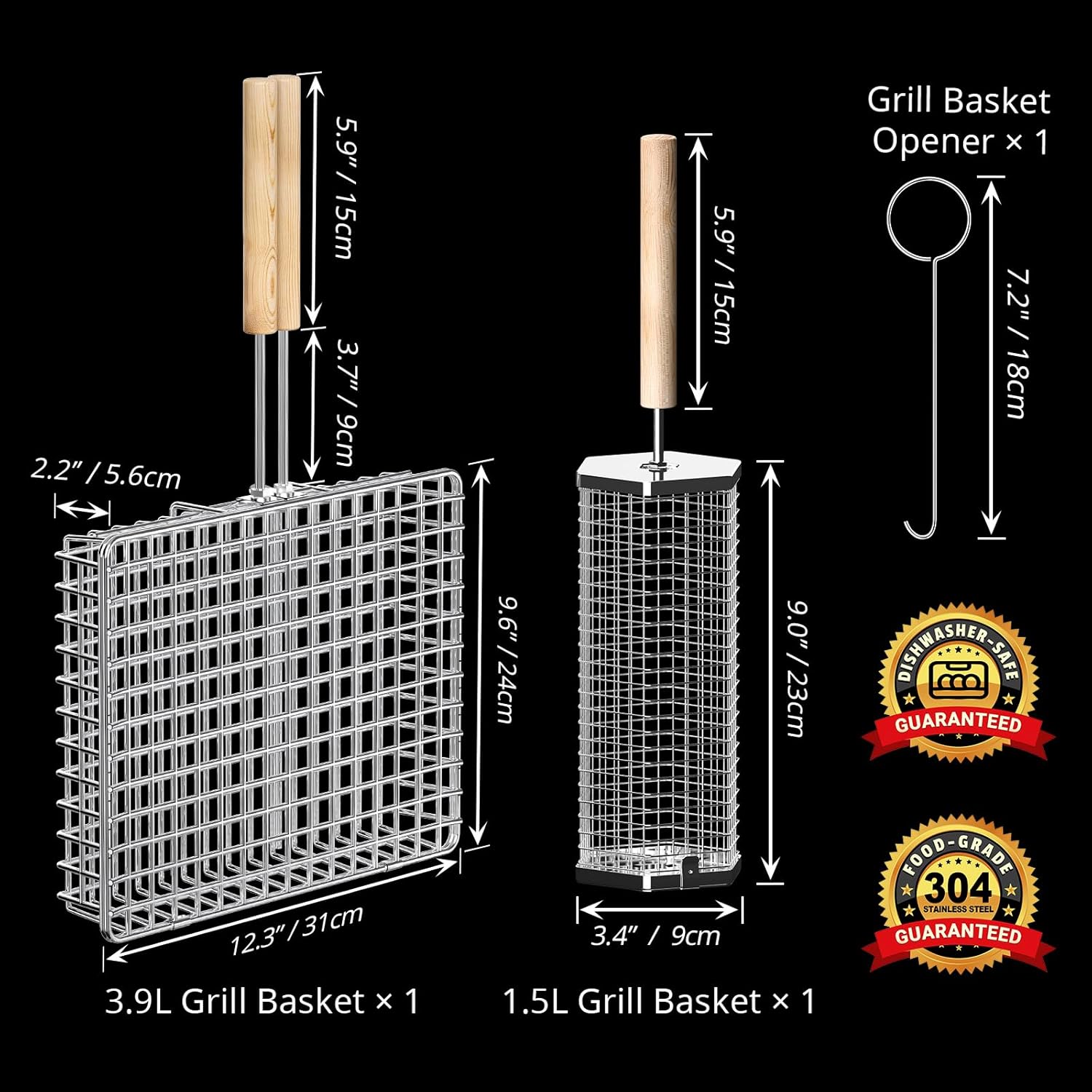 Grill Basket Set with Removabl - Camping Cooking Vegetables บทวิจารณ์และราคา