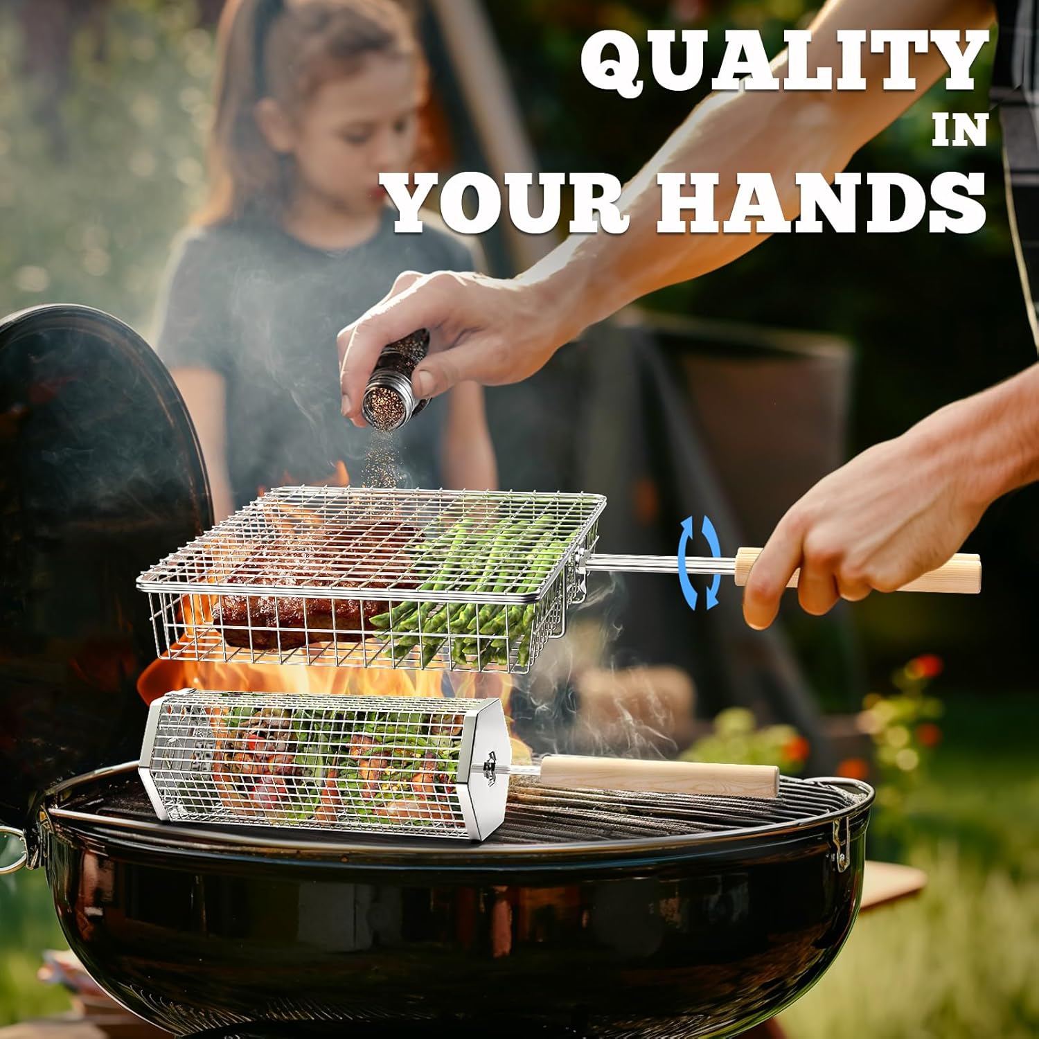 Grill Basket Set with Removabl - Camping Cooking Vegetables บทวิจารณ์และราคา