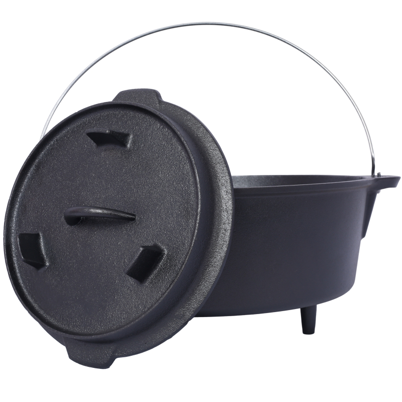 Pre-Seasoned Cast Iron Dutch O - Skillet Cast Iron Camp บทวิจารณ์และราคา