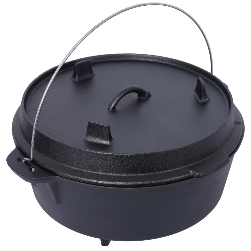 Pre-Seasoned Cast Iron Dutch O - Skillet Cast Iron Camp บทวิจารณ์และราคา