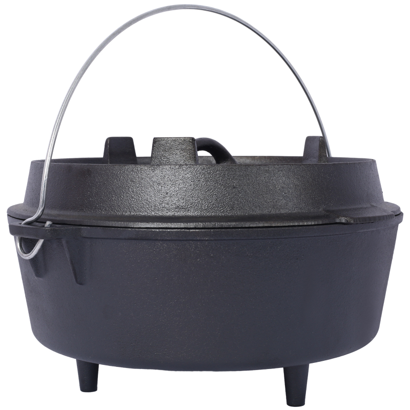 Pre-Seasoned Cast Iron Dutch O - Skillet Cast Iron Camp บทวิจารณ์และราคา