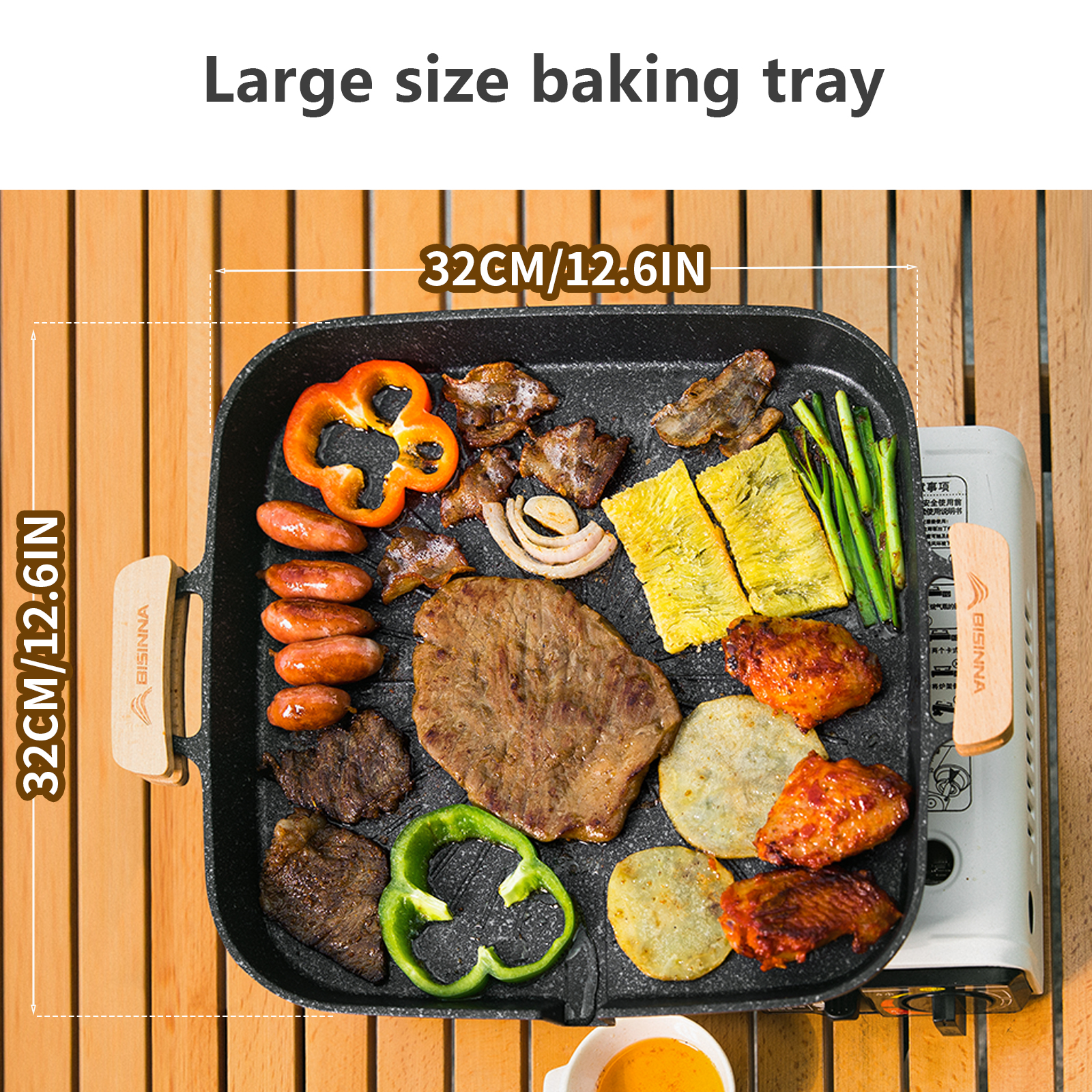 BISINNA Square BBQ Grill Pan N - Camping Cooking Equipment บทวิจารณ์และราคา
