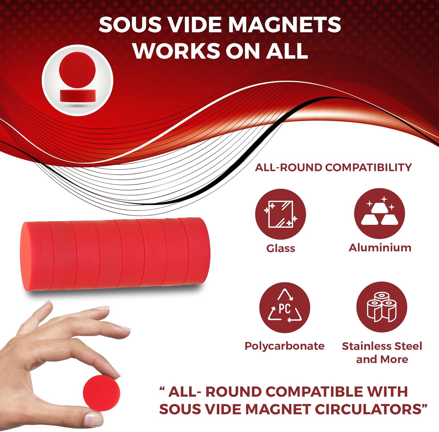 Sous Vide Magnets Set of 8 - F - Camping Cooking Tool Set บทวิจารณ์และราคา