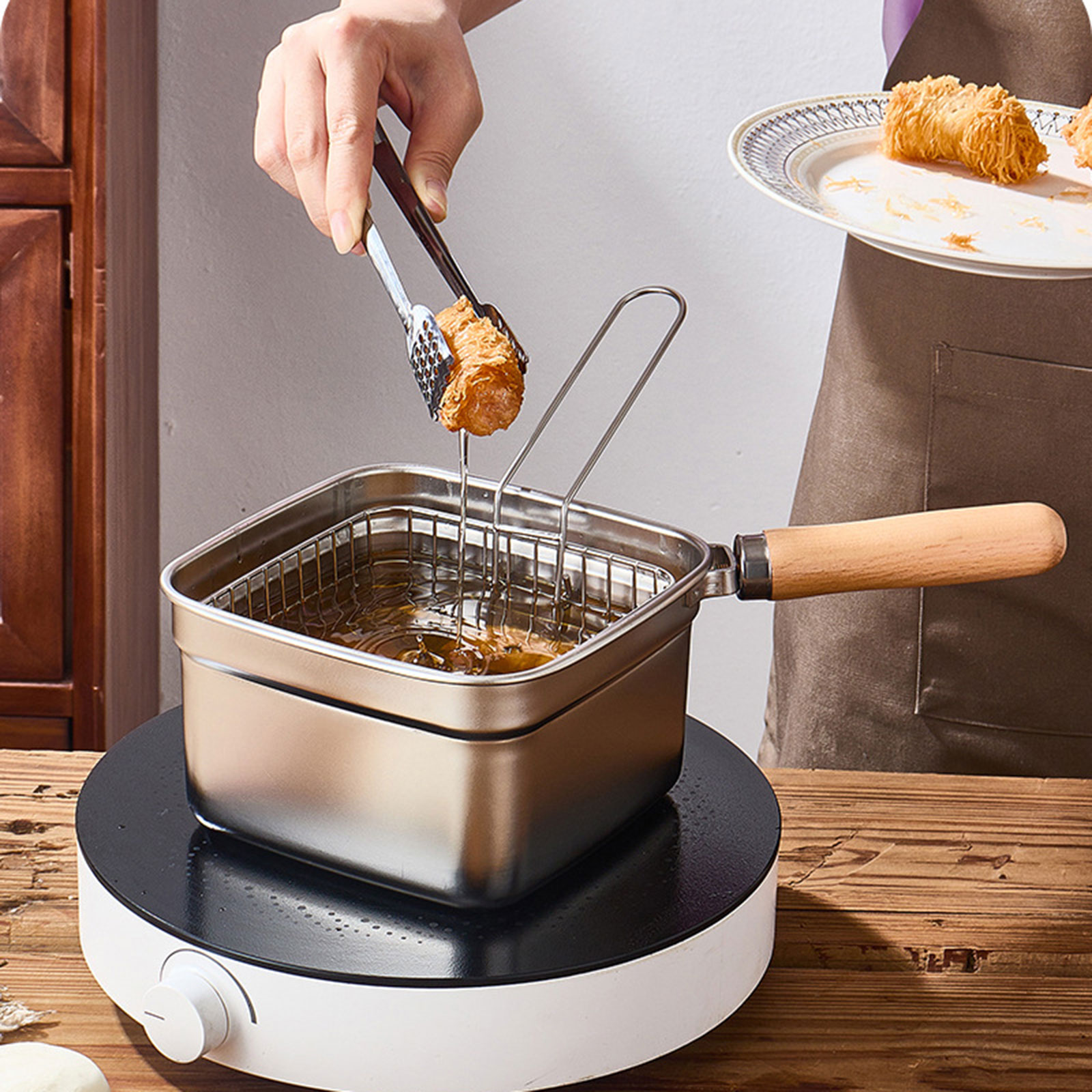Mini Deep Fryer Pot for Campin - Camping Cooking Vegetables บทวิจารณ์และราคา