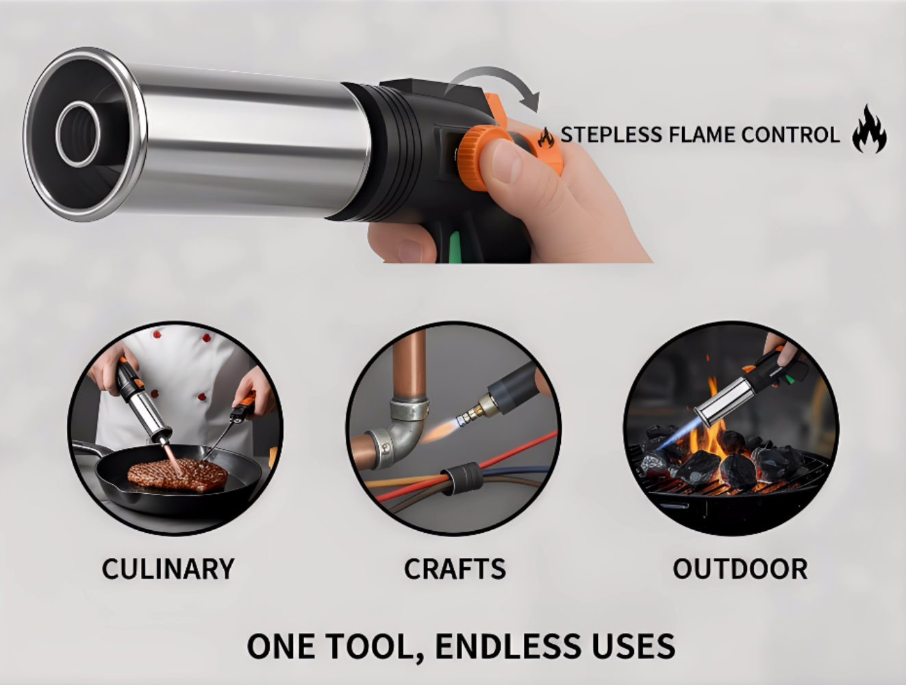 Portable Metal Butane Gas Torc - Camping Cooking Flame บทวิจารณ์และราคา
