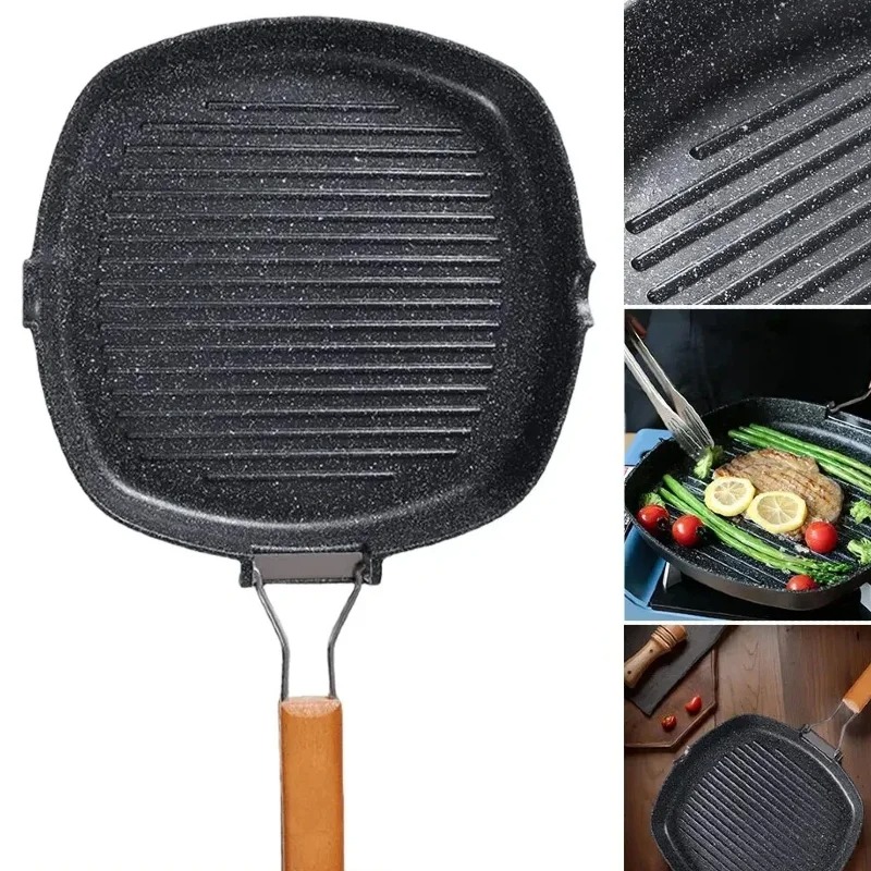 Square Grilling Skillet Steak  - Skillet Cast Iron Camp บทวิจารณ์และราคา