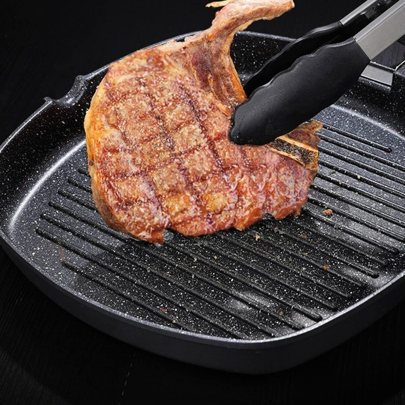 Square Grilling Skillet Steak  - Skillet Cast Iron Camp บทวิจารณ์และราคา