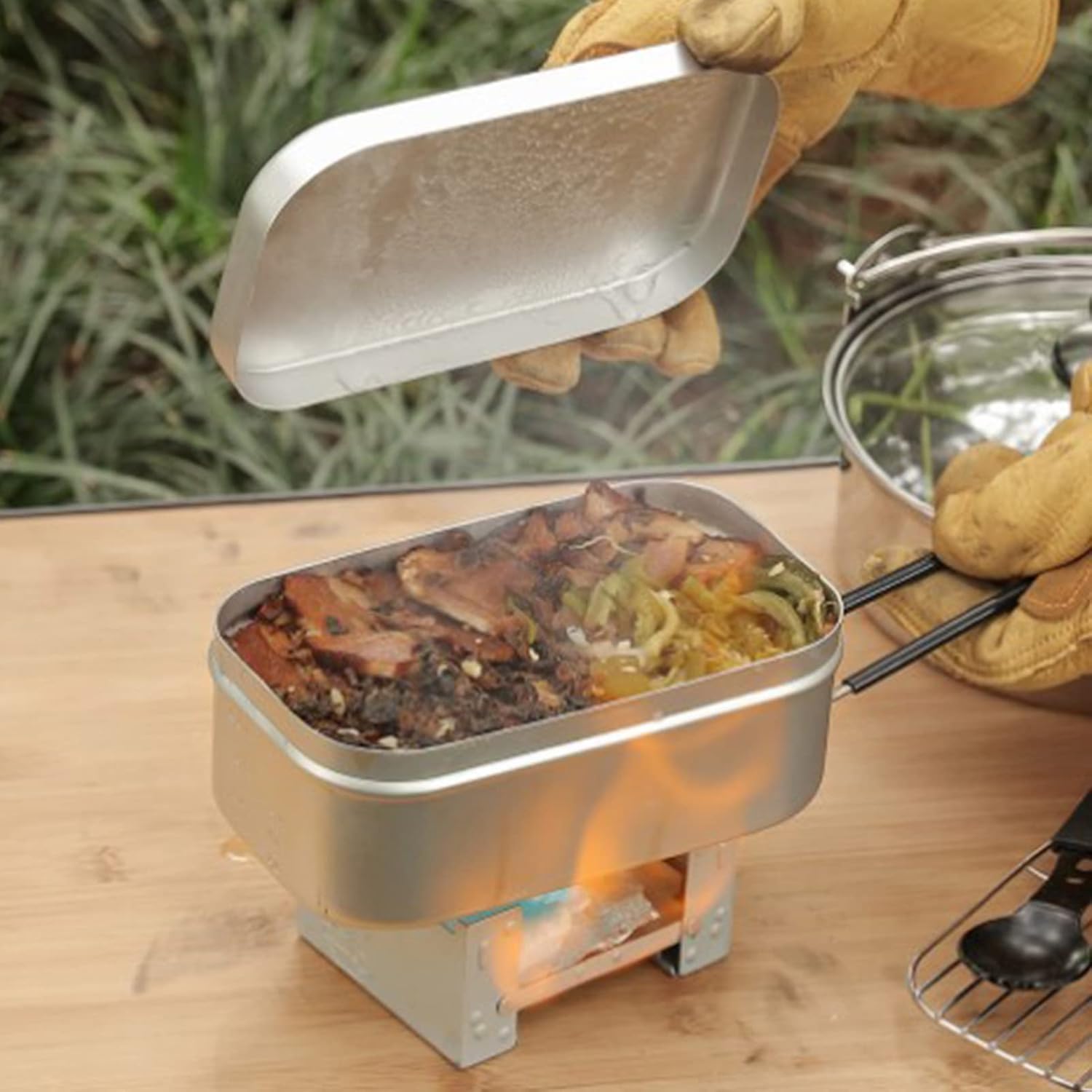 Foldable Bento Box Handle, Lun - Camping Outdoor Cooking Set บทวิจารณ์และราคา