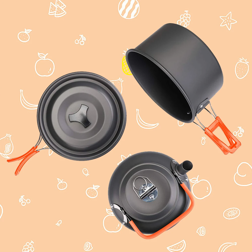 Camping Cookware Kit Kettle Po - Camping Outdoor Cooking Set บทวิจารณ์และราคา