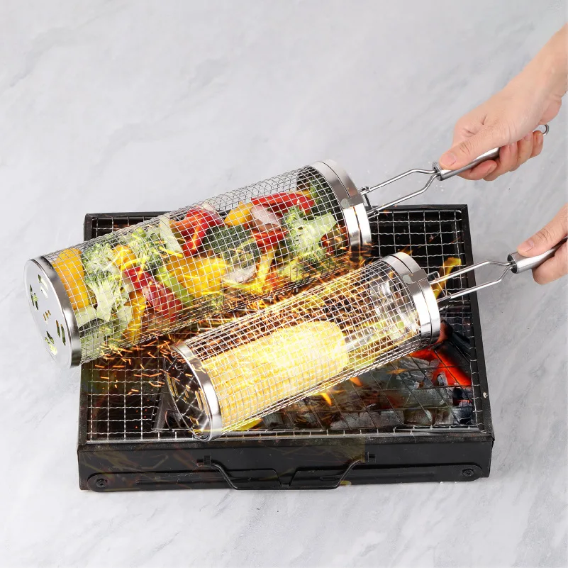 Stainless Steel Rolling Grill  - Camping Cooking Vegetables บทวิจารณ์และราคา