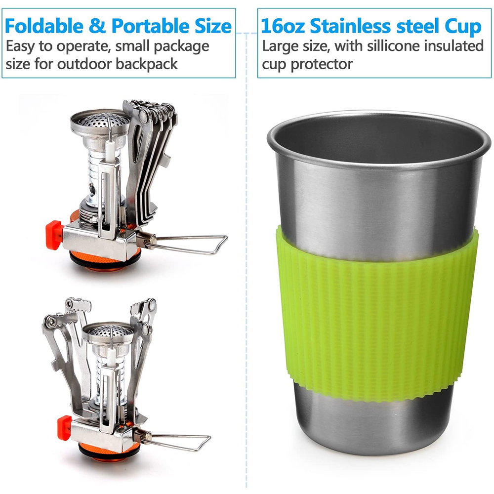 Camping Cookware Kit with Stov - Camping Cooking Unit บทวิจารณ์และราคา