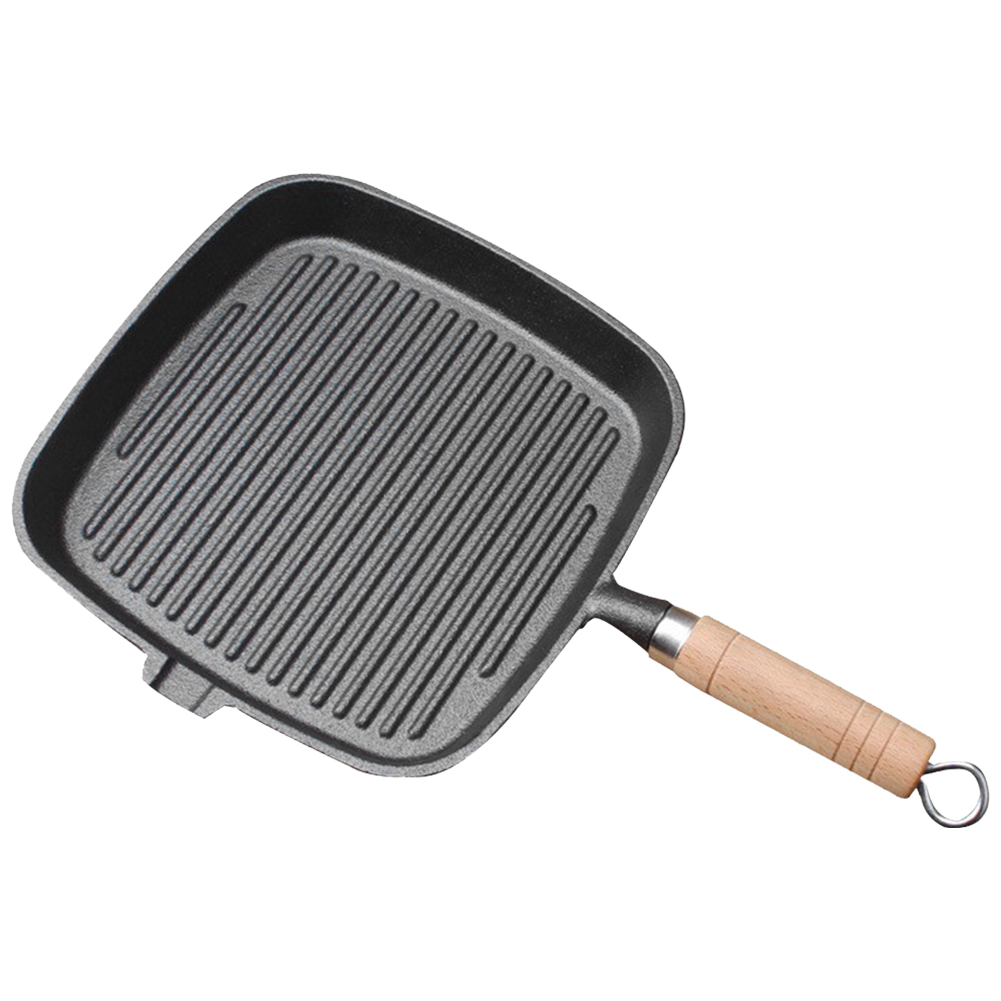 Iron Skillet Steak Pan with Wo - Skillet Cast Iron Camp บทวิจารณ์และราคา
